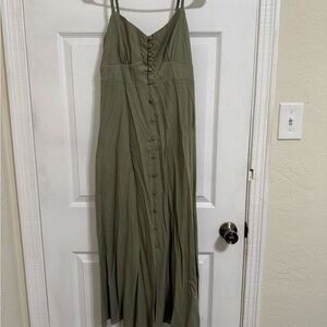 Monteau Green Buttoned Maxi Sundress